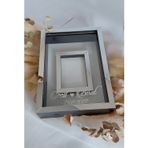 Verda Çerçeve Yeni Model Ledsiz 25X35 Cm Siyah-Gümüş Fotoğraf Alanlı Model Tasarım Gül Kutusu Anı Çerçevesi!