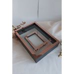 Verda Çerçeve Yeni Model Ledsiz 25X35 Cm Siyah-Rose Fotoğraf Alanlı Model Tasarım Gül Kutusu Anı Çerçevesi!