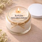 Verda Desing Babam Seni Seviyorum Notlu Kokulu Kavanoz Mum - Özel Notlu Hediyelik Cam Mum - Beyaz - 1 Adet