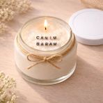 Verda Desing Canım Babam Notlu Kokulu Kavanoz Mum - Özel Notlu Hediyelik Cam Mum - Beyaz - 1 Adet