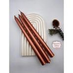 Verda Desing Dekoratif Metalik Bronz Rose Şamdan Mumu 3 Lü Set - Metalik Bronz - Rose - 1