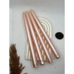 Verda Desing Dekoratif Neon Metalik Somon Pembesi Şamdan Mumu 4 Lü Set - 1