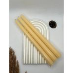 Verda Desing Dekoratif Pastel Açık Turuncu Şamdan Mumu 3 Lü Set - 1