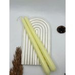 Verda Desing Dekoratif Pastel Limon Sarısı Şamdan Mumu 2 Li Set - 1