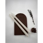 Verda Desing Dekoratif Pastel Mat Beyaz Şamdan Mumu 2 Li Set - 1