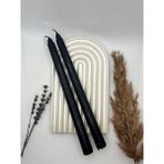 Verda Desing Dekoratif Pastel Mat Siyah Şamdan Mumu 2 Li Set - 1