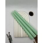 Verda Desing Dekoratif Pastel Su Yeşili Şamdan Mumu 3 Lü Set - 1