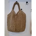 Verda Desing Hasır Büyük Kol Plaj Çantası Altın Renkli El Örgüsü - 50x50 Askı 45 cm