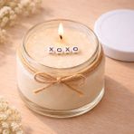 Verda Desing Xoxo Notlu Kokulu Kavanoz Mum - Özel Notlu Hediyelik Cam Mum - Beyaz - 1 Adet