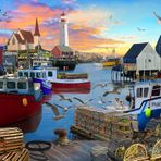 Vermont Christmas Balık tutma Cove Jigsaw yapboz 1000 parça