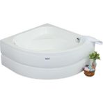 Vermont Oturmalı Oval Mini Küvet 110x110, H43 (Gövde + Metal Ayak + Ön Panel)