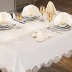 Verna Masa Örtüsü 160x260 Cm 26 Parça Krem Krem