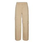 VERO MODA Bayan Vmsif Mw Wide Cargo Pants kumaş pantolon, Kahverengi, L / 32L