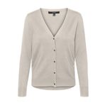 VERO MODA Bayan Vmsilje Ls V yaka hırka Ga Noos örgü ceket, Moonbeam, S