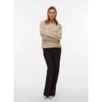 Vero Moda Bej Kadın Balıkçı Yaka Kazak Vmfelıze Ls Hıgh Neck Pullover Boo - Krem