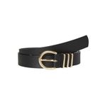 VERO MODA Kadın Vmelisa Coated Belt Noos sentetik kemer, Siyah/Detay: Altın, 90