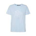 VERO MODA Kadın VMFRANCIS SEA SS TOP BOX JRS POP3 Tişört Mavi S
