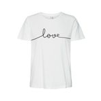 VERO MODA Kadın VMKAMI S/S O-NECK tişört JRS BTQ GA Tişört Beyaz M