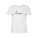 VERO MODA Kadın VMKAMI S/S O-NECK tişört JRS BTQ GA Tişört Beyaz S