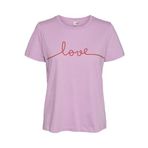 VERO MODA Kadın VMKAMI S/S O-NECK tişört JRS BTQ GA Tişört Lila S