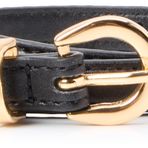 VERO MODA Kadın Vmkatja Coated Belt Noos sentetik kemer, Siyah/Detay: Altın, 90