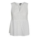 VERO MODA Kadın VMKATTY SL TOP WVN Tişört Beyaz XL