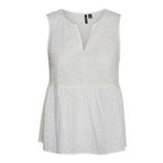 VERO MODA Kadın VMKATTY SL TOP WVN Tişört Beyaz XS
