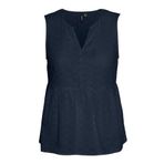 VERO MODA Kadın VMKATTY SL TOP WVN Tişört Lacivert S