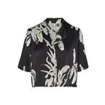 VERO MODA Kadın VMKEILA SS CROPPED SHIRT VMA Gömlek Siyah L