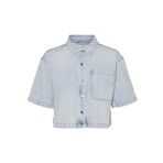 VERO MODA Kadın VMLILIA 2/4 LOOSE DENIM SHIRT GU3207 Denim Gömlek Açık Mavi Denim XS