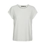 VERO MODA Kadın VMTASSA SS TOP JRS GA Tişört Beyaz L
