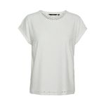 VERO MODA Kadın VMTASSA SS TOP JRS GA Tişört Beyaz M