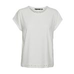 VERO MODA Kadın VMTASSA SS TOP JRS GA Tişört Beyaz XS