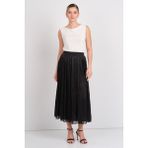Vero Moda Kadın Vmvıps Pileli Beli Lastikli Maxi Etek 10328017 Siyah - XL