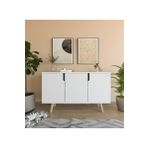 Verona 120 Cm Konsol, Kahve Köşesi, Tv Ünitesi, Çok Amaçlı Ahşap Ayaklı Konsol Beyaz