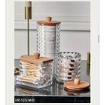 Verona 3 Parça Şeffaf Makyaj Organizer Set Ahşap Kapaklı Estetik Tasarım ile Banyo Düzenleyici
