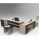 Verona Abcf Ofis Büro Masa Takımı - Meşe - Siyah