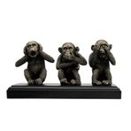 Veronese Bronz Renk Kaideli 3 Maymun Figür 26cm