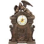Veronese Bronz Renk Saatli Kanatlı Melek Figürü 32CM