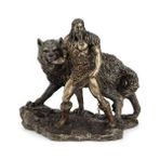 Veronese Bronz Renk Tyr Kurtlu Mitolojik Figür 24 cm