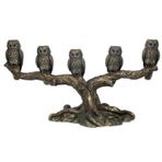 Veronese Collection Bronz Renk 5li Mumluk Baykuş Figürü 42CM