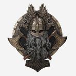 Veronese Design 10 5/8" Viking Duvar Plakası Valhalla Heykeli Soğuk Döküm Bronzlaştırılmış Reçine