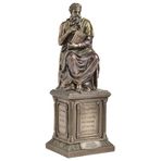 Veronese Design 11 7/8 İnç Yunan Filozof Plato Soğuk Döküm Reçine Bronz Kaplama Heykeli Kaide Üzerinde