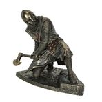 Veronese Design 7 "Tapınak Diz Çökmüş Savaş Balta Duruşu Soğuk Döküm Reçine Antik Bronz Kaplama Heykel