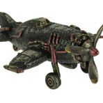 Veronese Design Büyüleyici Steampunk Tarzı Tek Pervaneli Uçak Heykeli - 16,75 cm Uzunluğunda - Bronz Kaplama ve El Boyalı Vurgularla - Viktorya Dönemi Yeniliğinin Tuhaf Bir Karışımı