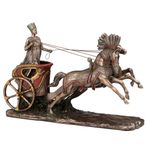 Veronese Design Nefertiti Mısır Kraliçesi Sürüş At Çizilmiş Araba Arabası Heykeli