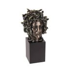 Veronese Design Tasarım Döküm Bronz Reçine Medusa Head Figure Kaide Büstü Heykel Boyalı Aksan Sanatı