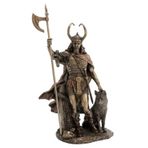 Veronese Kurtlu Loki Heykeli Bronz Renk Mitolojik Figür 35cm