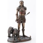 Veronese Kurtlu Mitolojik Skadi Figürü 28cm