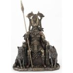 Veronese Kurtlu Odin Taht Heykeli Mitolojik Figür 22CM